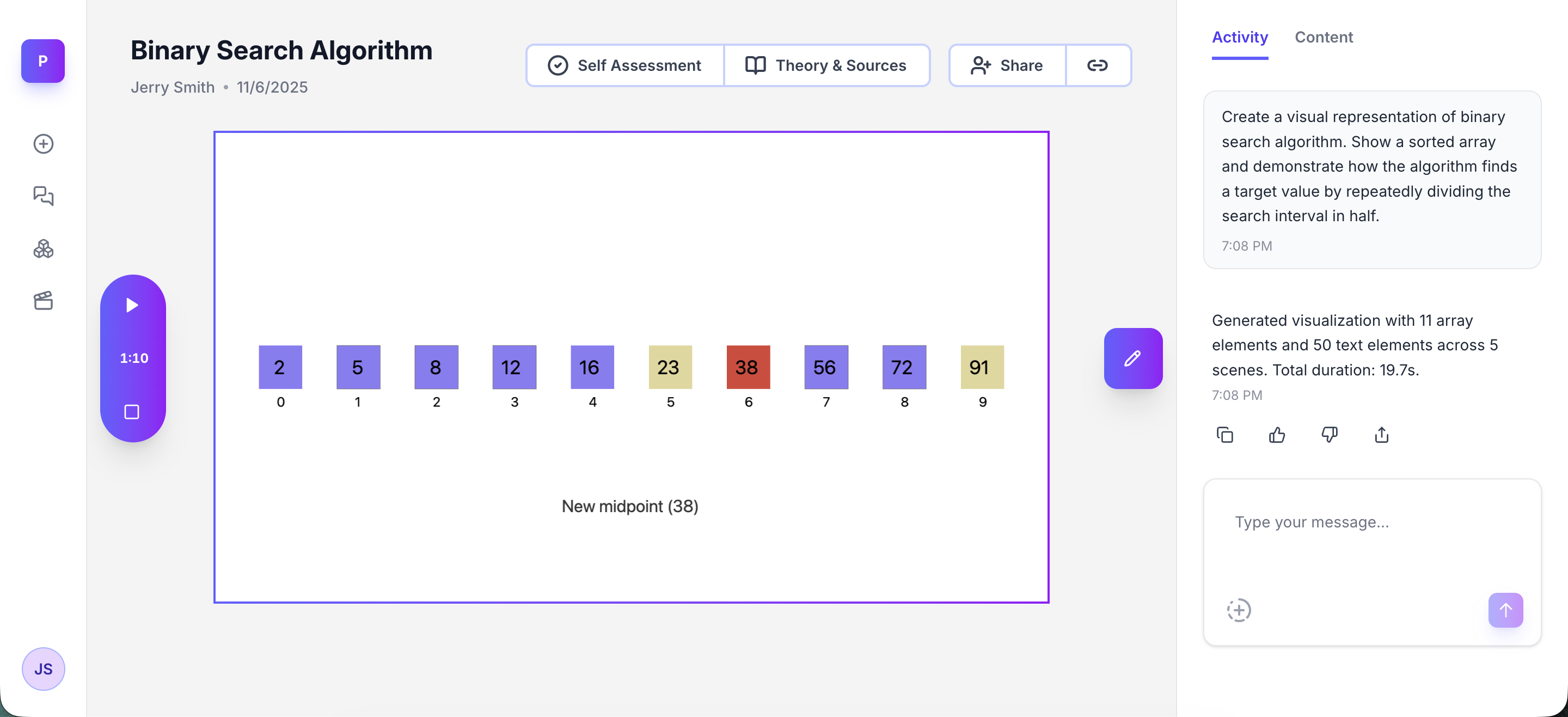 Interactive learning demo
